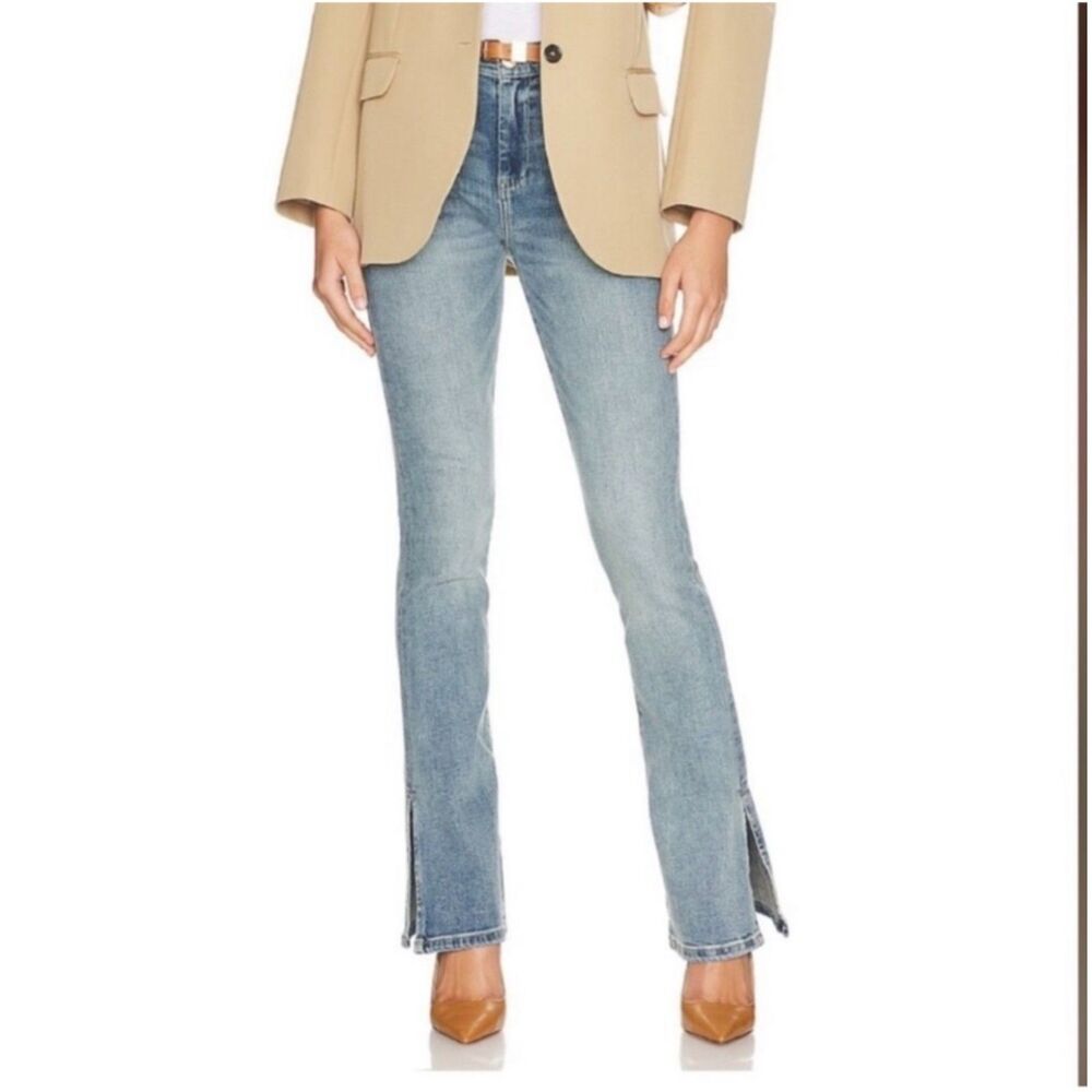 NWT Blank NYC The Cooper Slim Straight Jeans Size 28 Slit‎ Leg Denim Button Fly